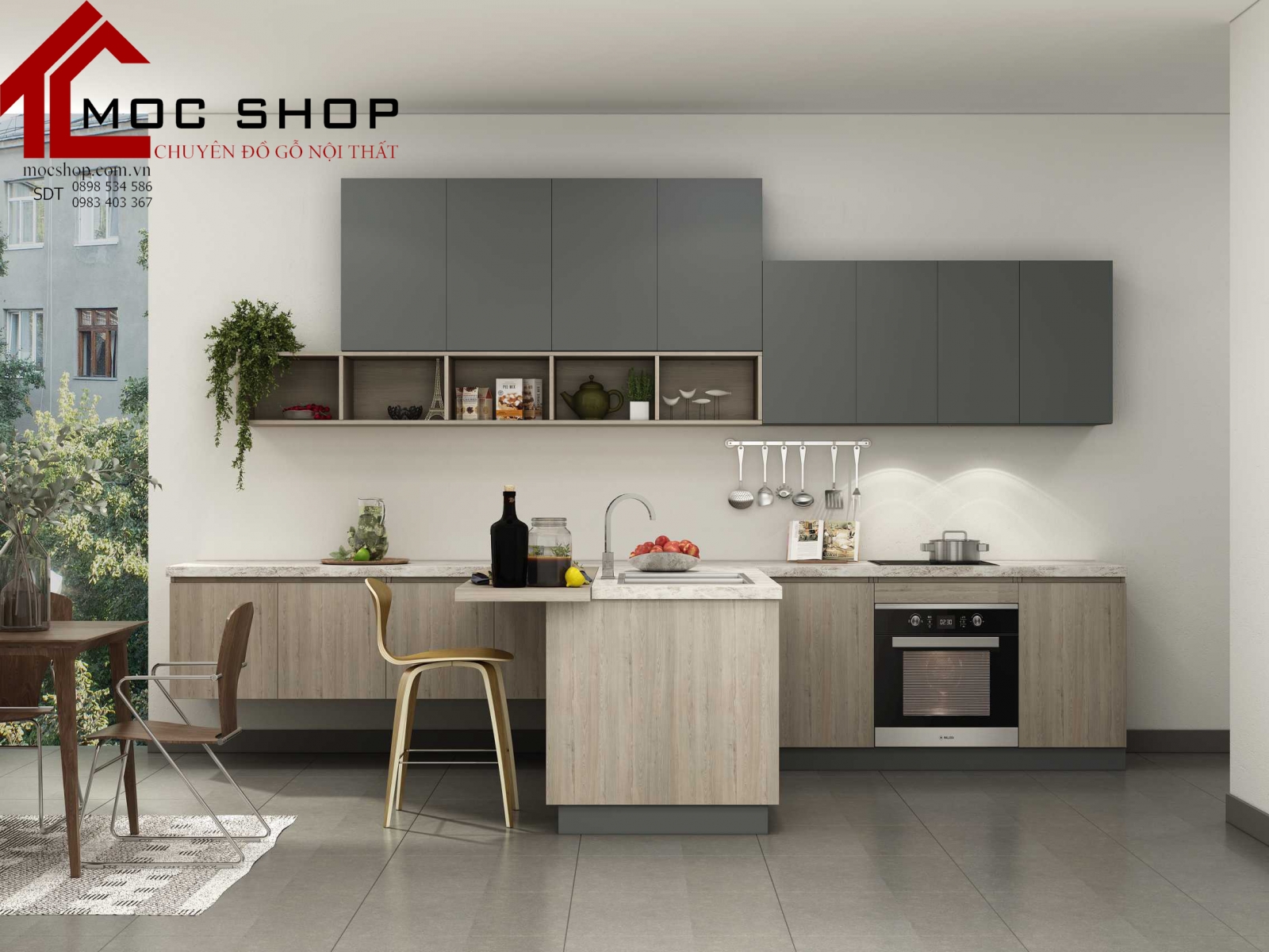 mẫu tủ bếp độc đáo